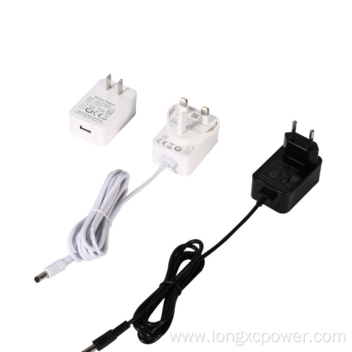 12W 12V1A interchangeable plug us power supply adapter